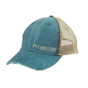 Project3R Teal Blue Distressed Trucker Hat